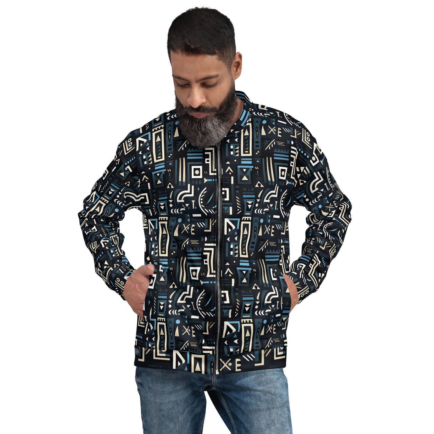 Unisex Tribal Pattern Bomber Jacket