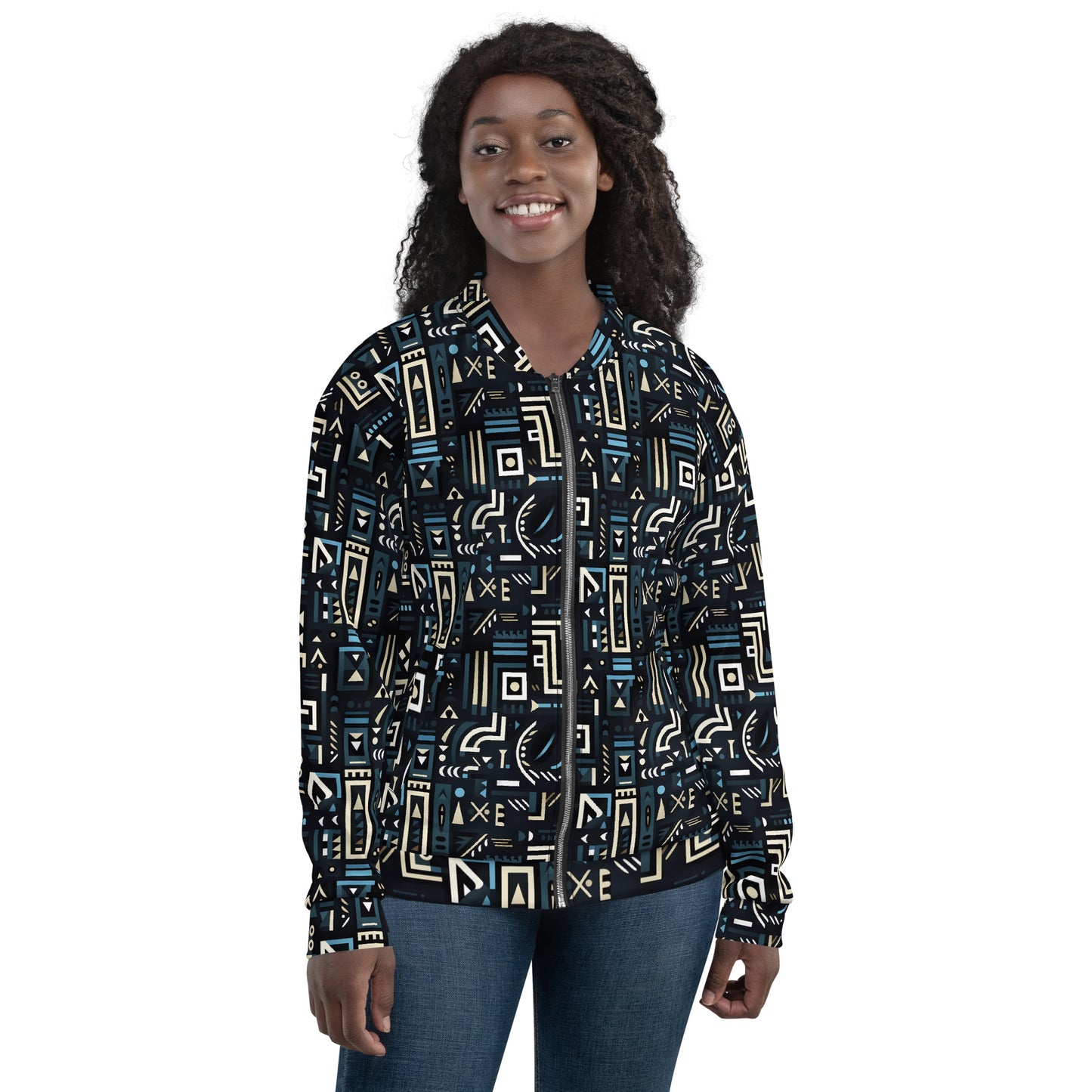 Unisex Tribal Pattern Bomber Jacket