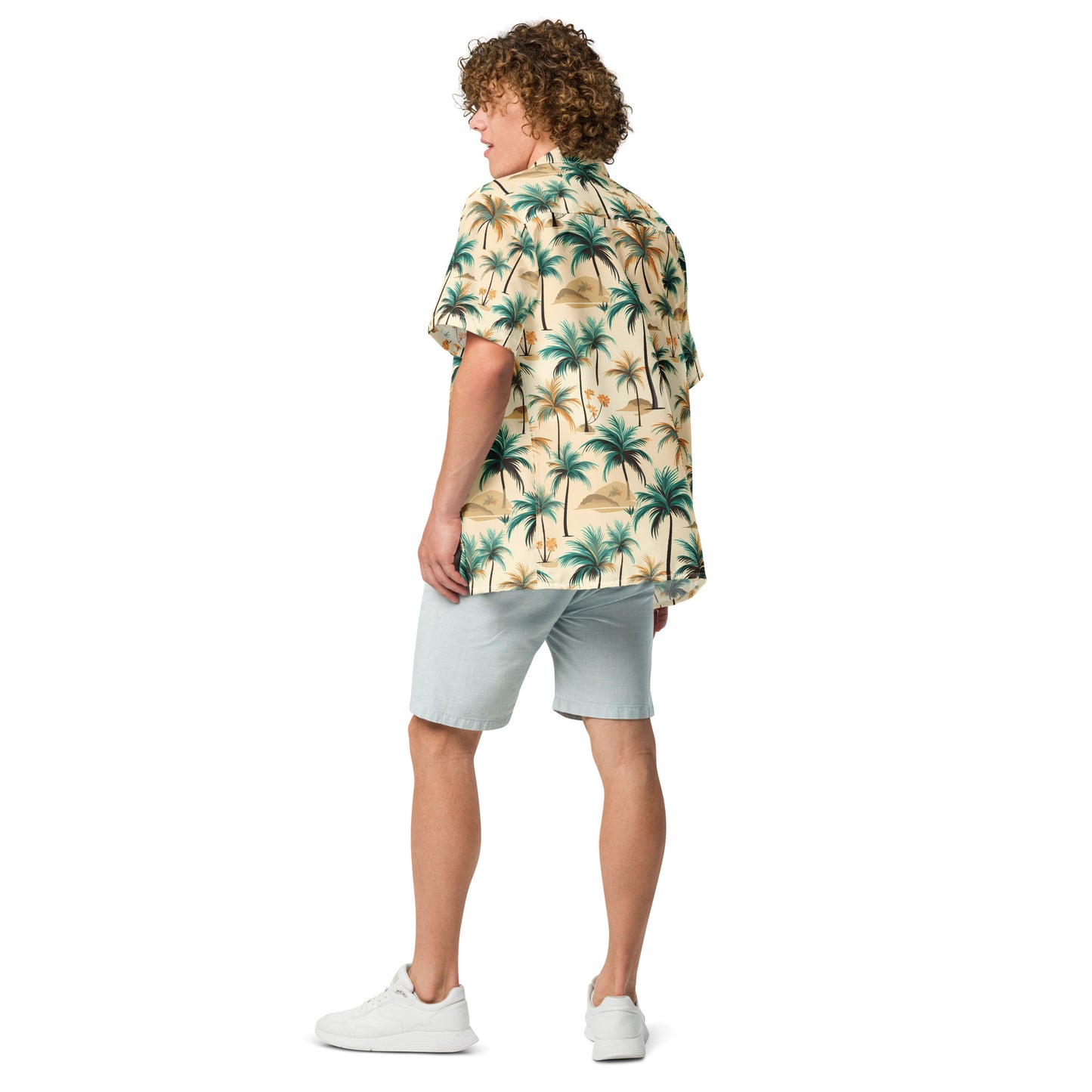 Unisex Palm Tree Pattern button shirt