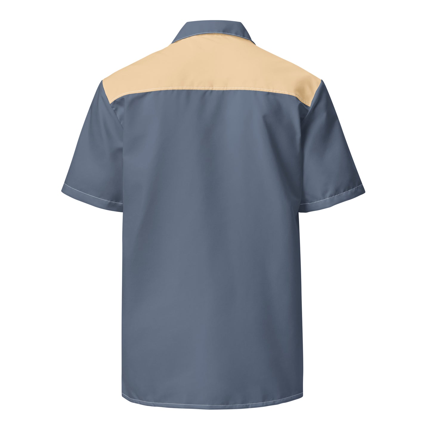 Slate & Tan Vintage Style Unisex Bowling Shirt