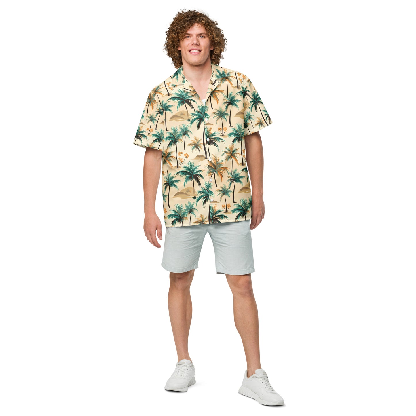 Unisex Palm Tree Pattern button shirt