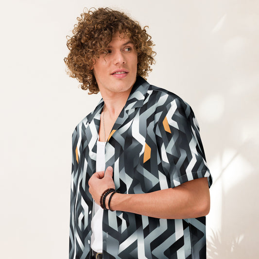 Unisex Geometric Pattern button shirt