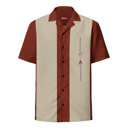 Brown & Tan Vintage Style Unisex Bowling Shirt