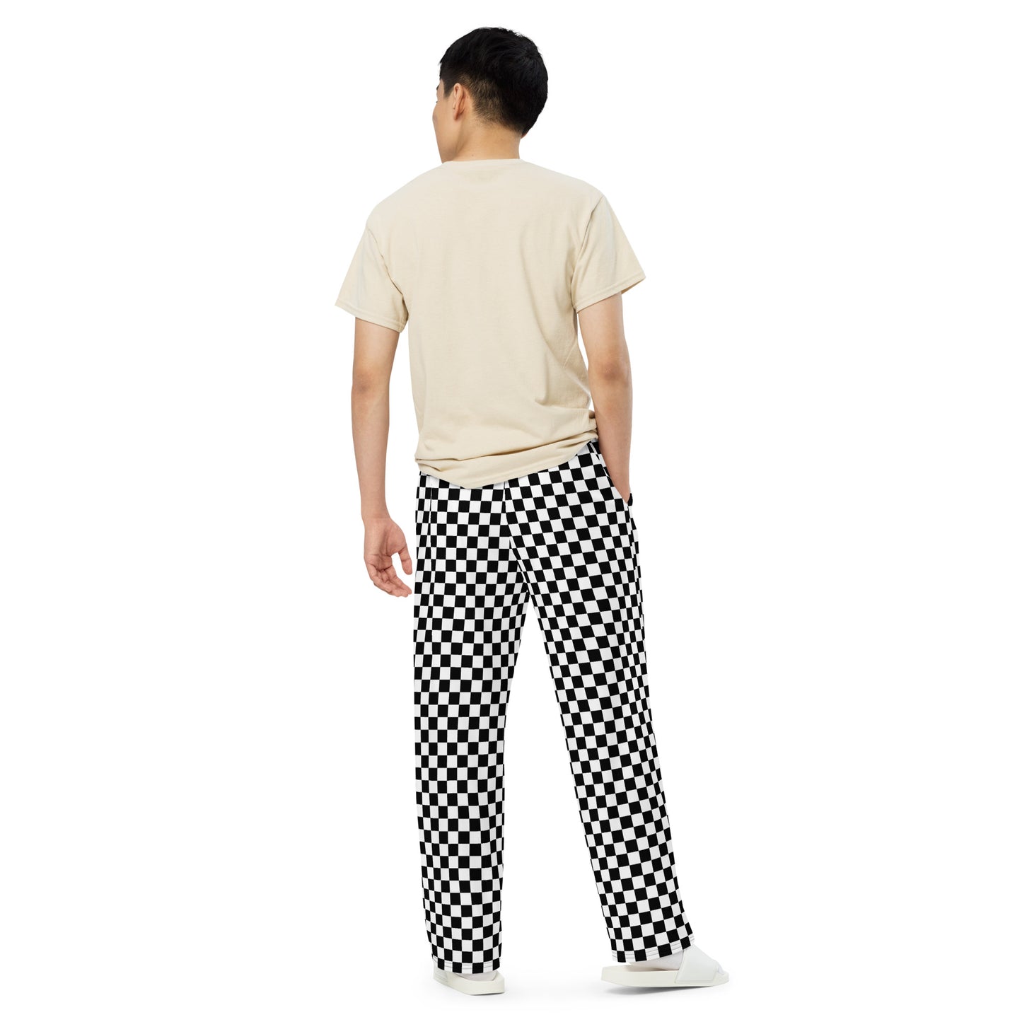 checkered unisex wide-leg pants