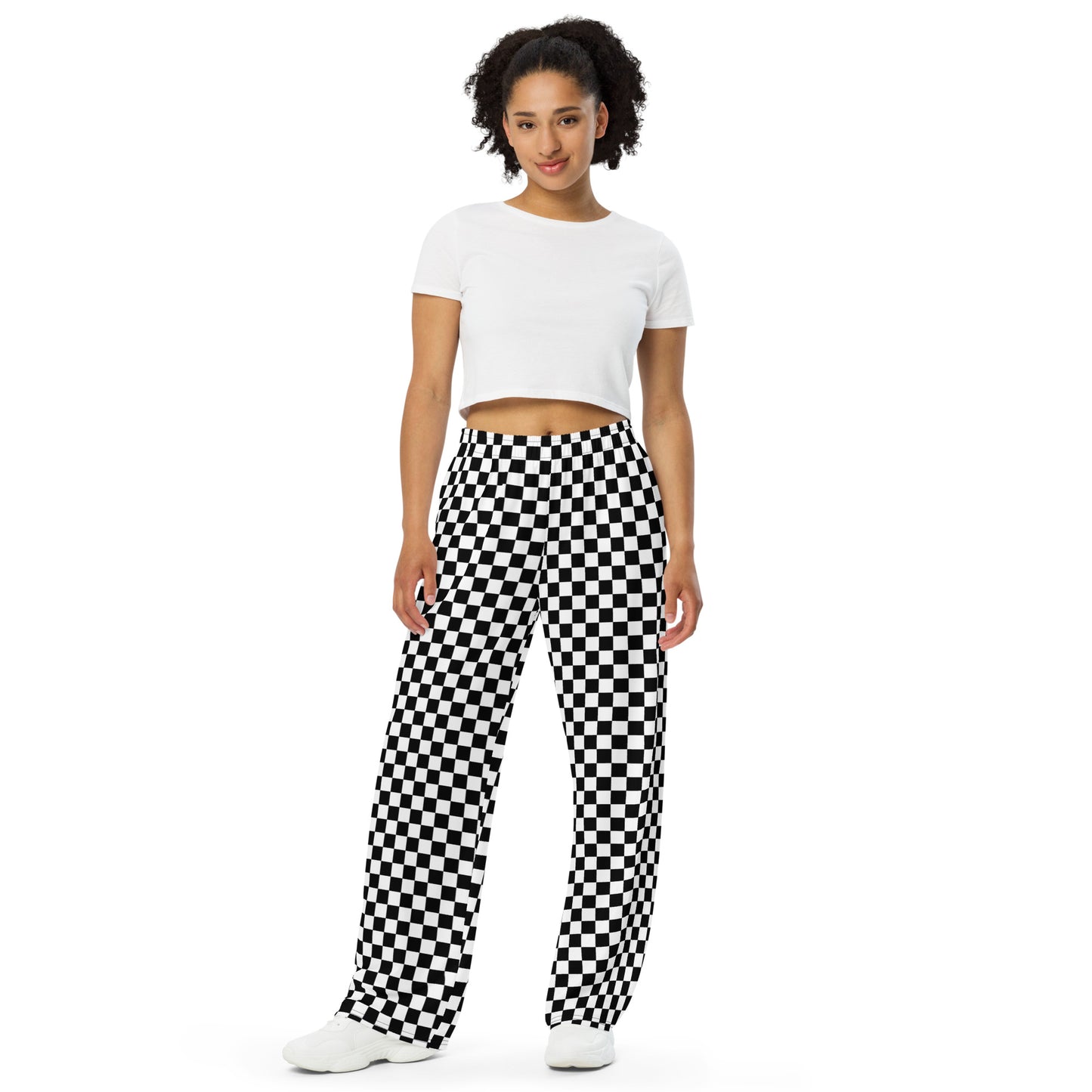 checkered unisex wide-leg pants