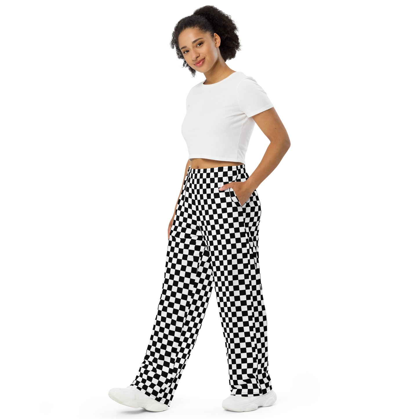 checkered unisex wide-leg pants