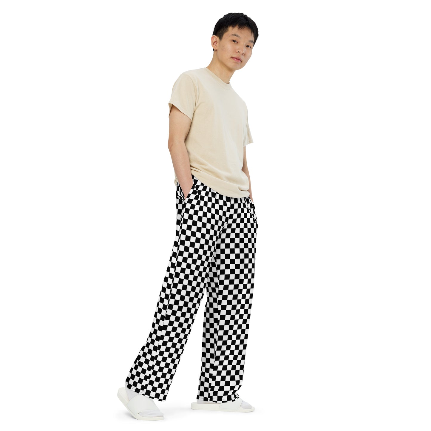 checkered unisex wide-leg pants