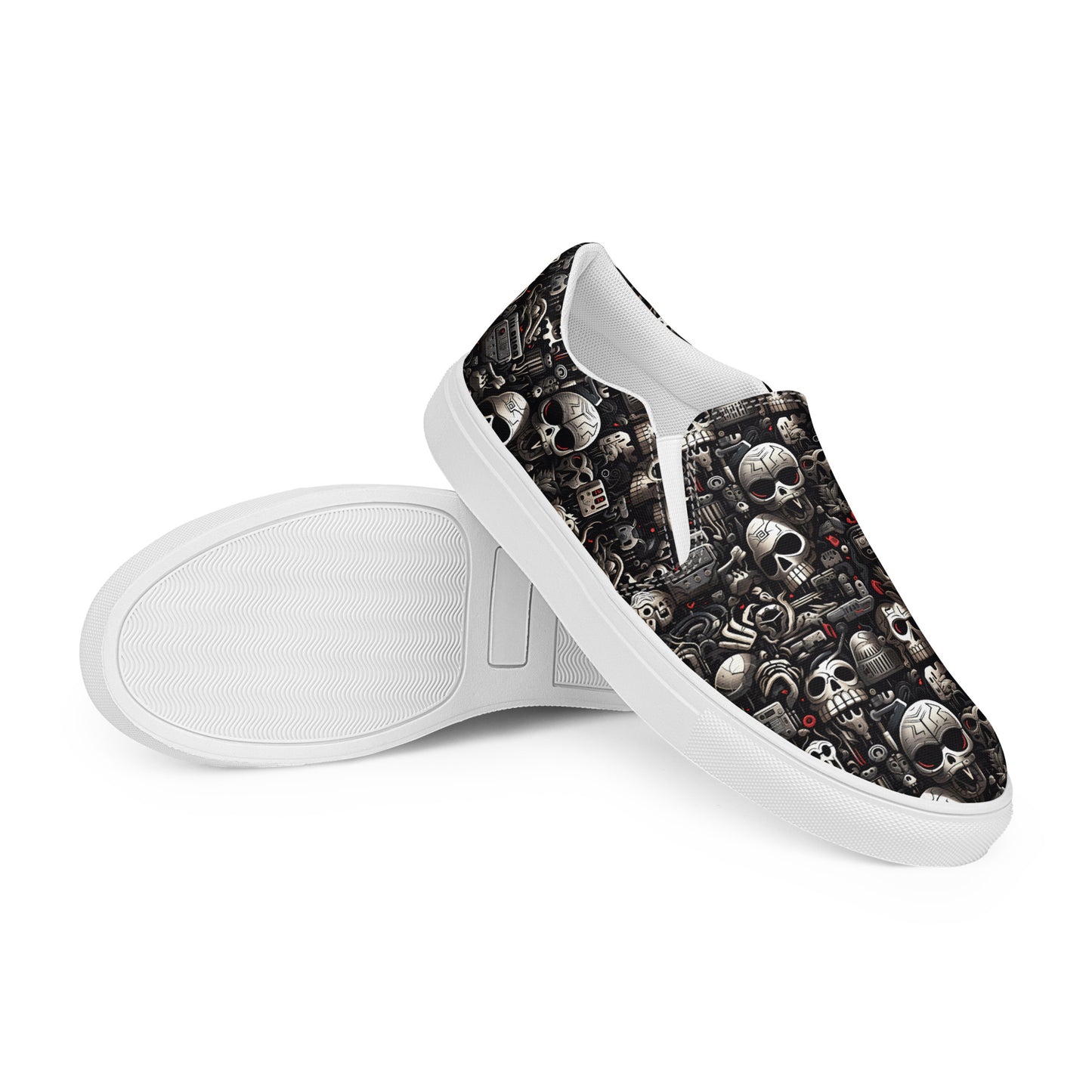 Boneyard Pattern Men’s slip-on canvas shoes