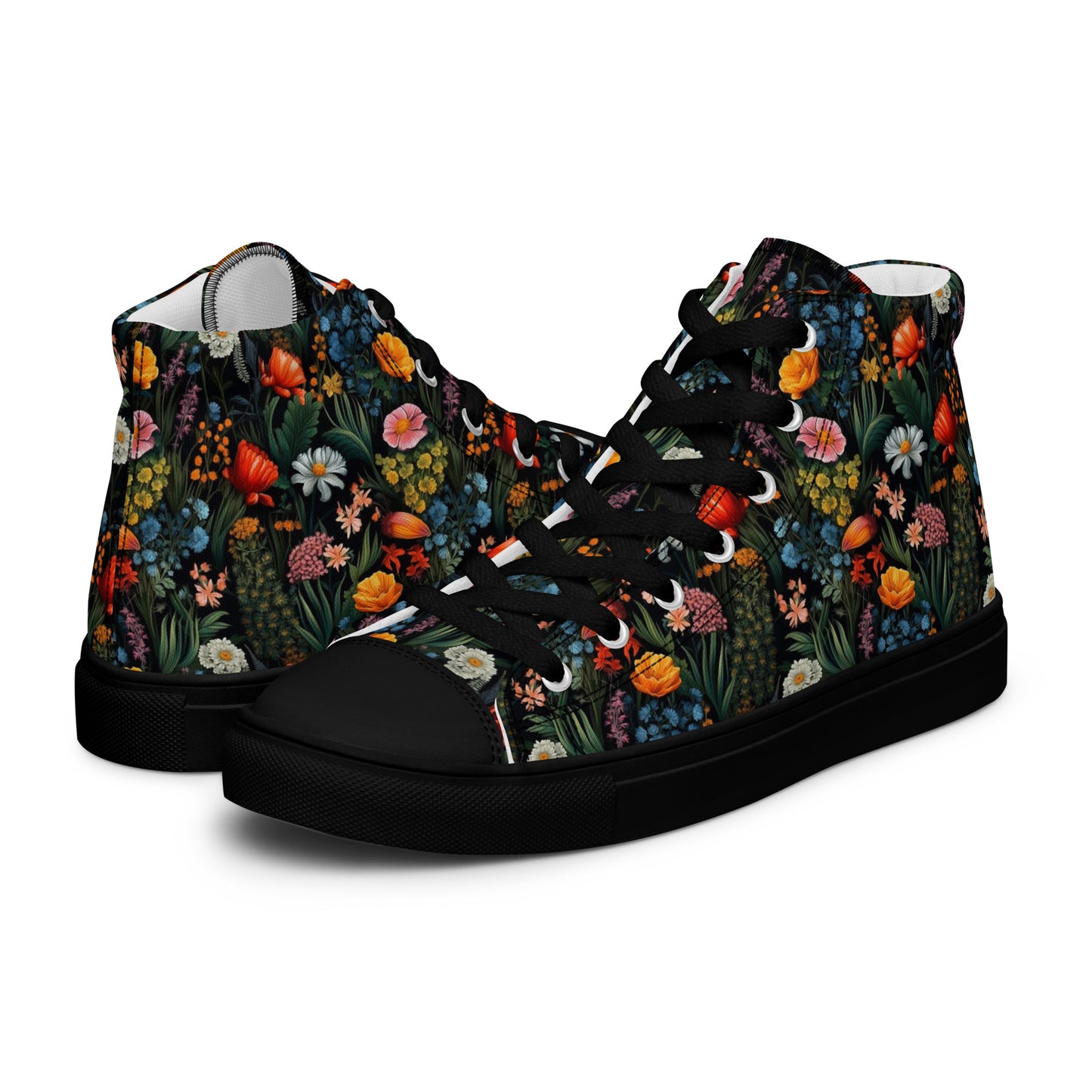 Women’s Wildflower Pattern High Top Canvas Shoes