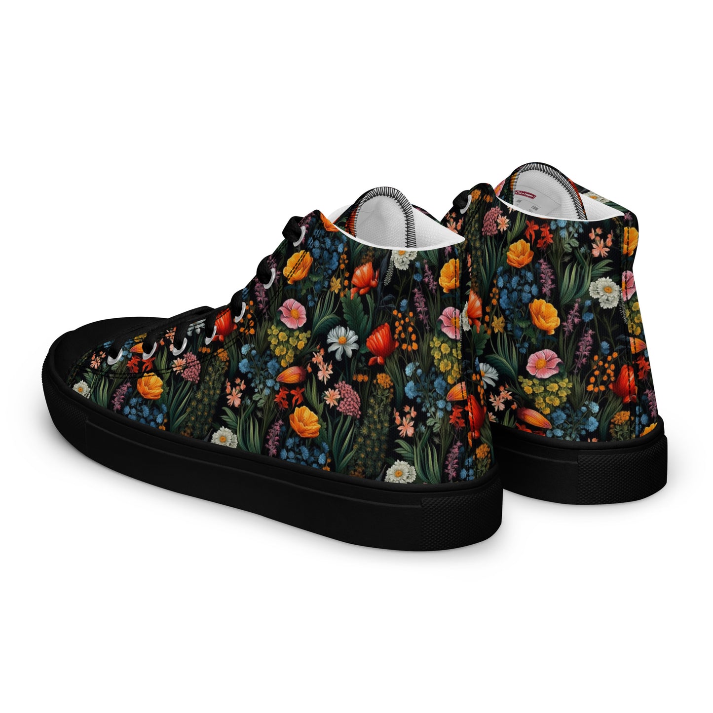 Women’s Wildflower Pattern High Top Canvas Shoes