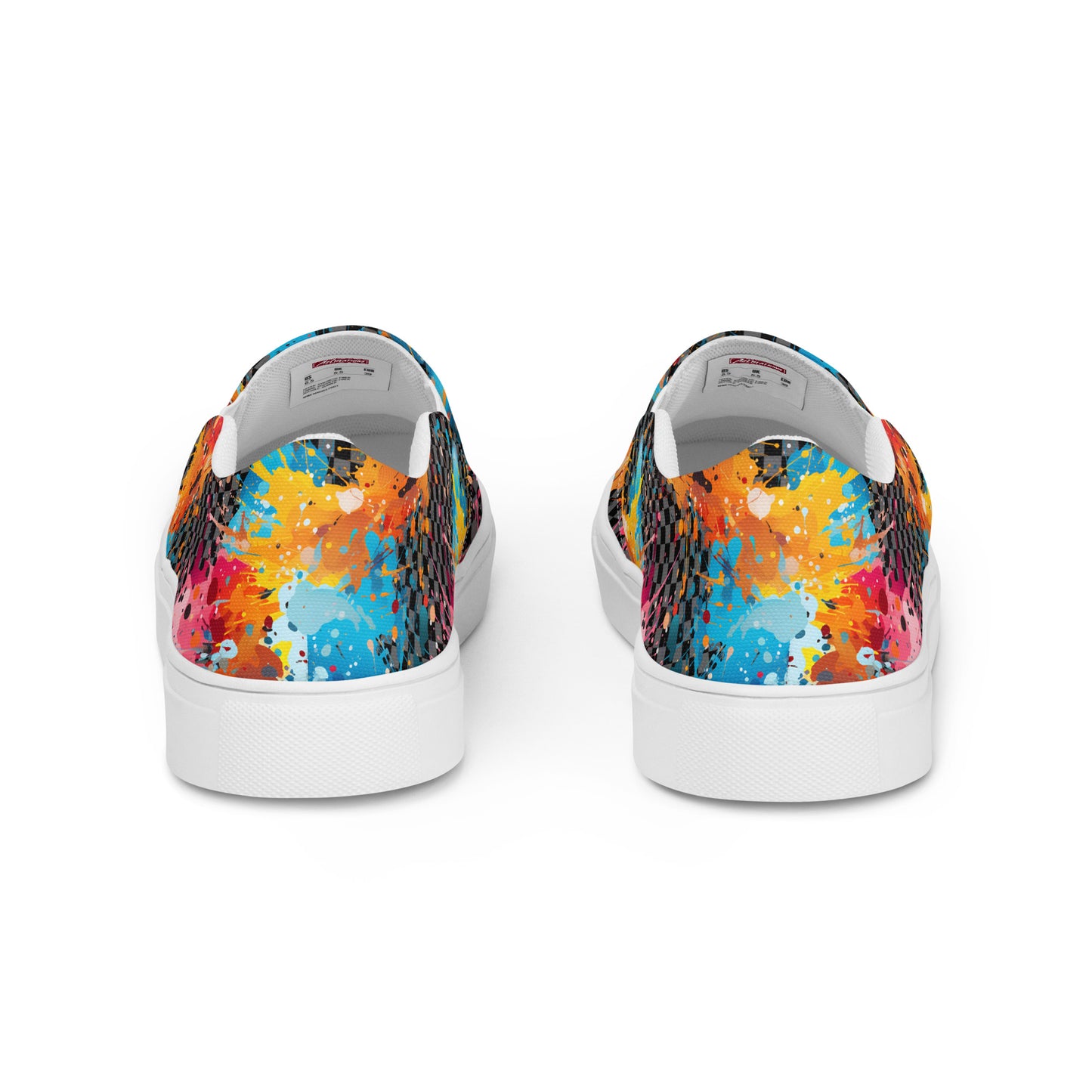 Women's Paint Spattered Checks Slip-On Canvas Shoes