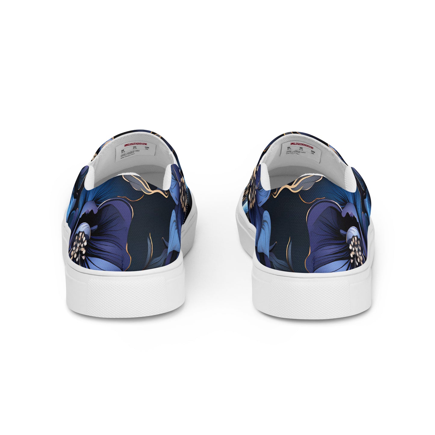 Women’s Dark Floral Pattern slip-on canvas shoes