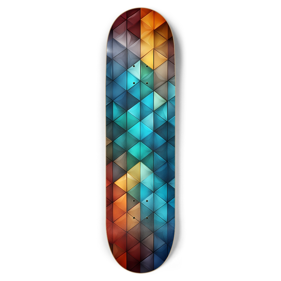 Rainbow Geometric Pattern Skateboard